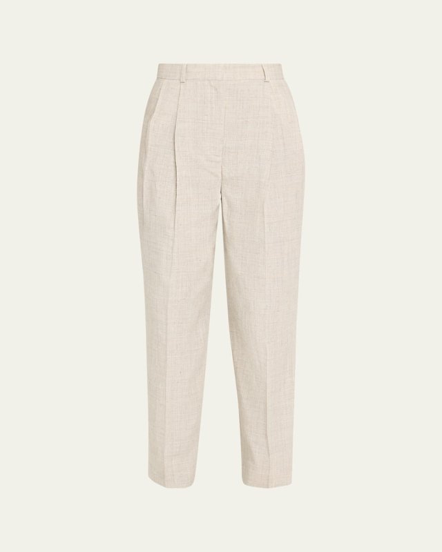 Double Pleated Tailored Woven Trousers