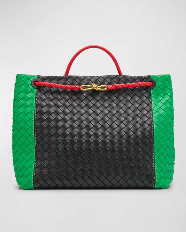 Andiamo Large Colorblock Leather Top-Handle Bag