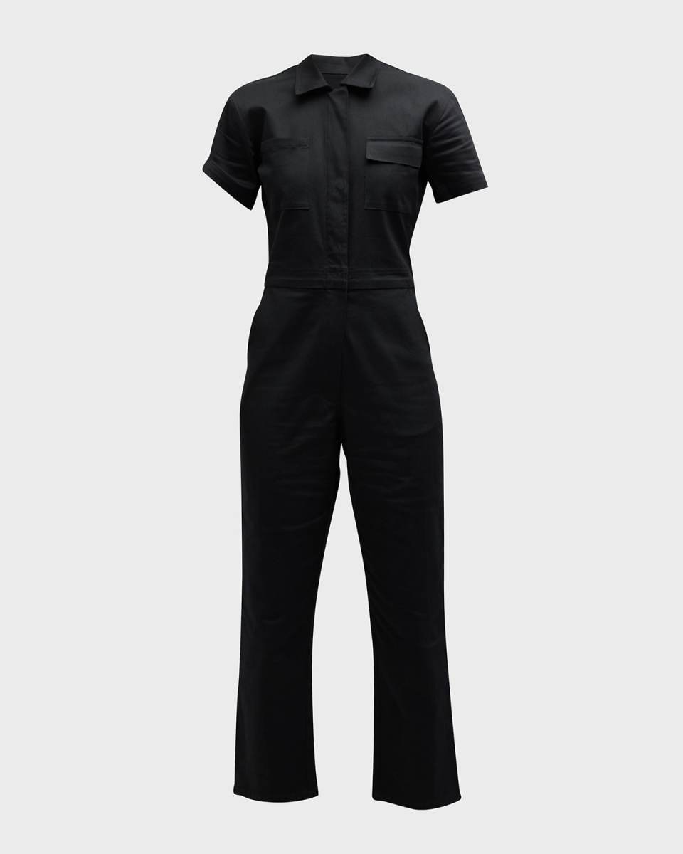 Worker Stretch Short-Sleeve Jumpsuit