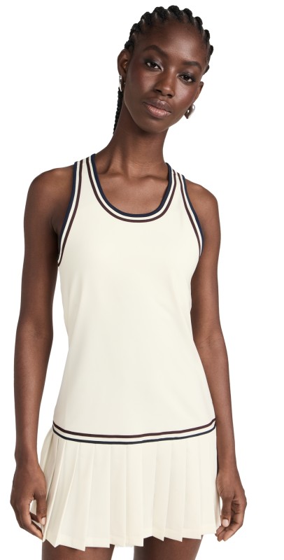 Toryport Drop Waist Performance Tennis Dressnow White / Winetasting