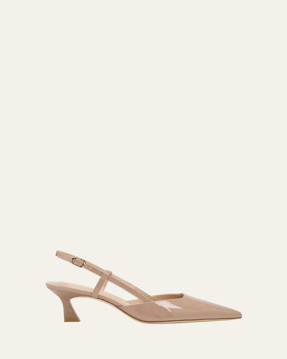 Vinnie Patent Kitten Slingback Pumps