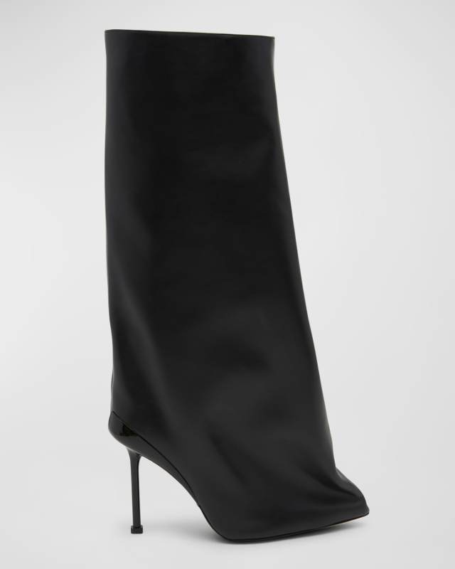 Calfskin Baggy Stiletto Mid Boots