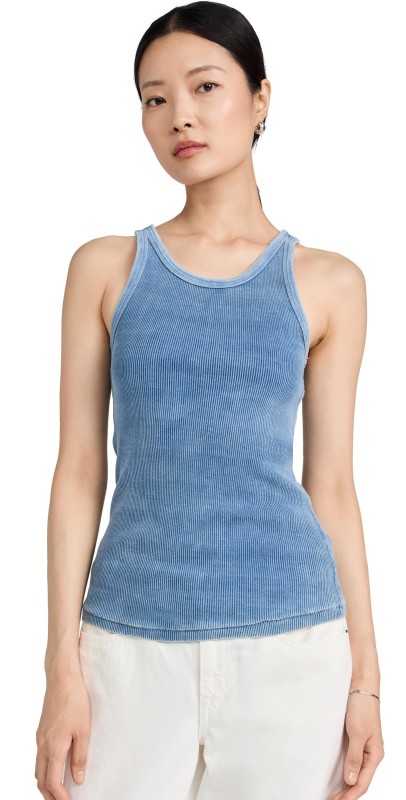 AMO Long Rib Tank Indigo Stone Wash