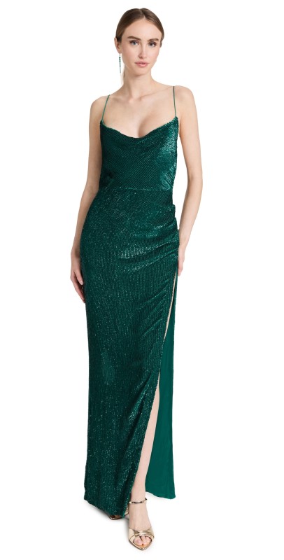 Retrofête Katya Sequined Dress Green