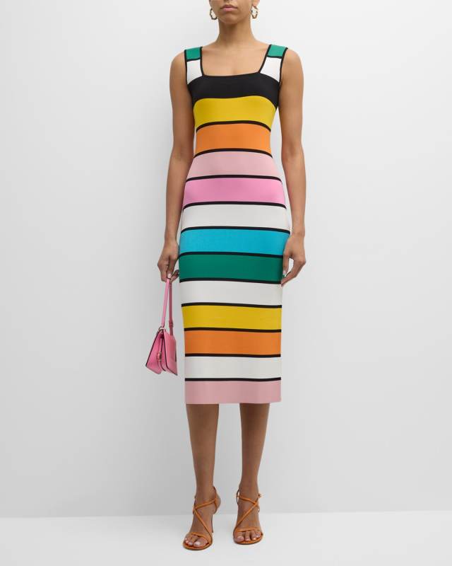 The Georgia Striped Midi Sweater Dress