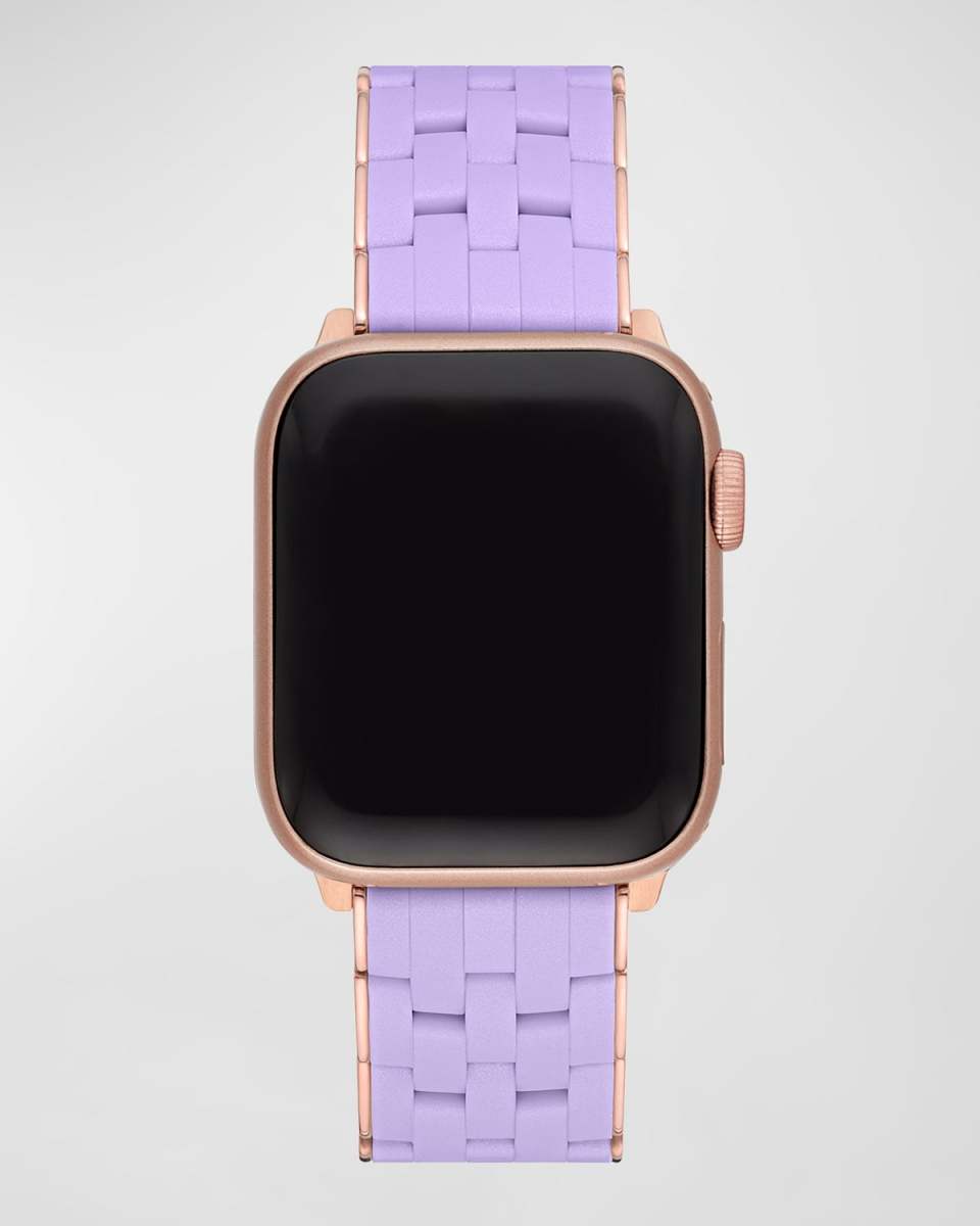 Five-Link Silicone-Wrapped Apple Watch Bracelet Band