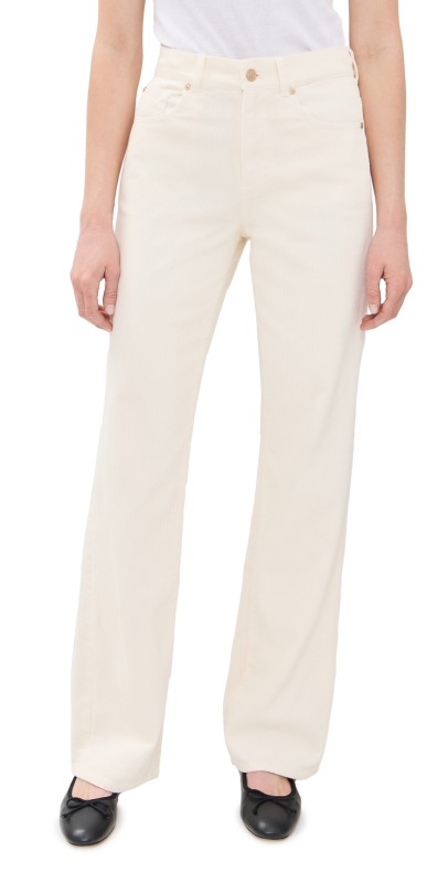 7 For All Mankind Tess Corduroy Trousers Eggshell
