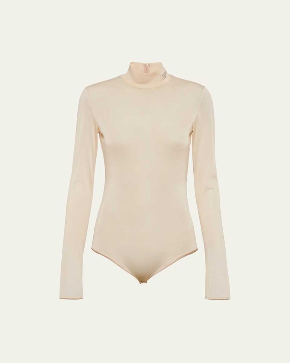 Mock-Neck Jersey Bodysuit