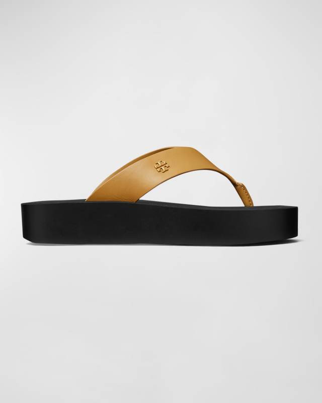 Leather Medallion Flip Flop Sandals