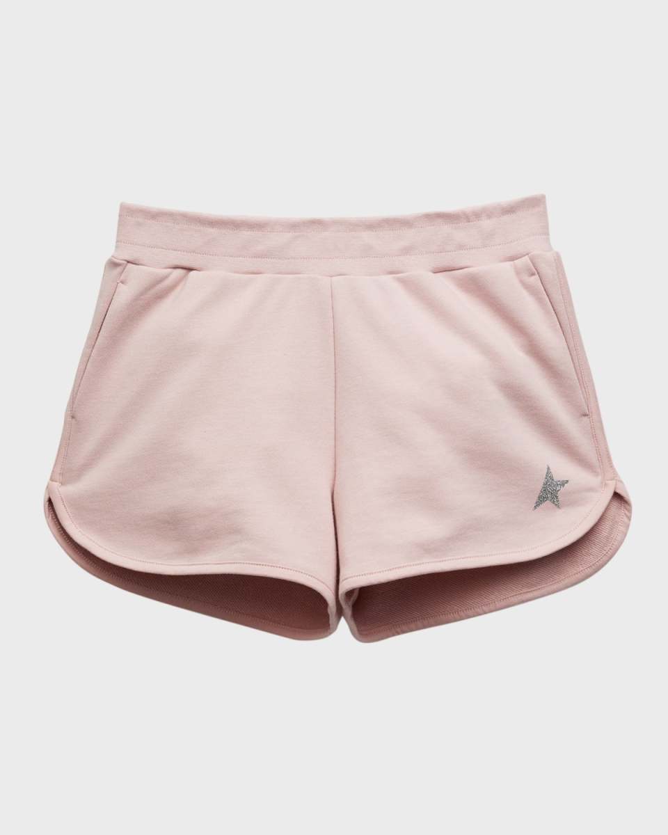 Girl's Glitter Star Fleece Shorts, Size