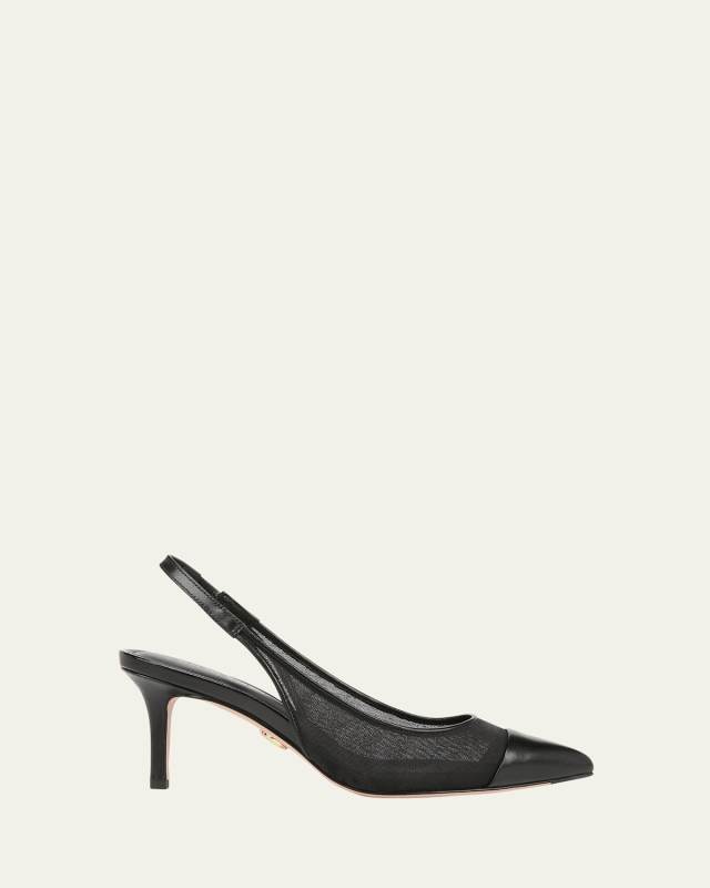 Liliana Mesh Cap-Toe Slingback Pumps