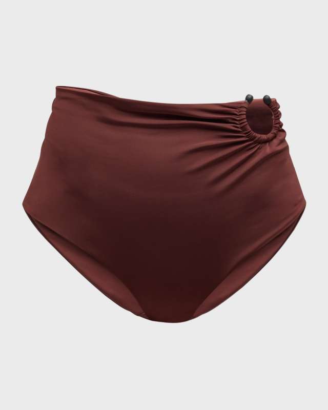 Chocolate Taita High-Waist Bikini Bottoms