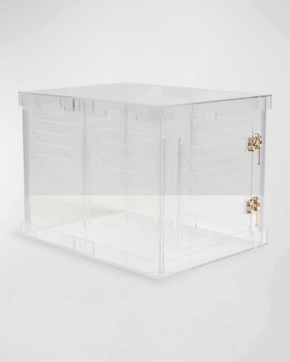 Small Clear View Pet Crate with Golden Latches