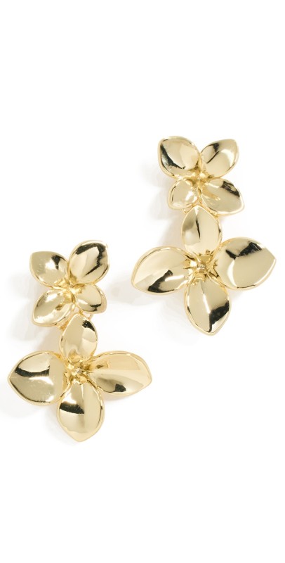 By Adina Eden Drop Stud Earrings Gold