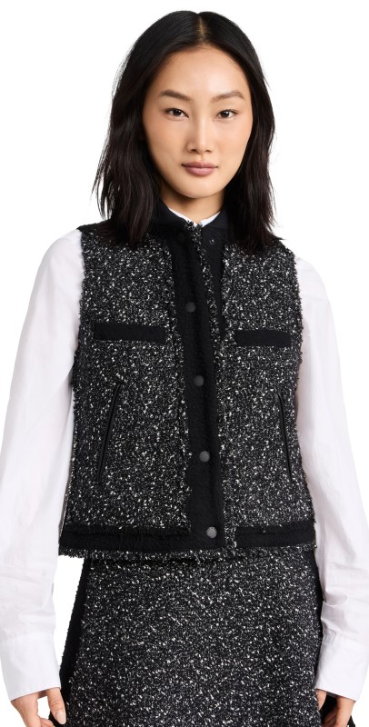 rag & bone Judith Tweed Vest Black Multi