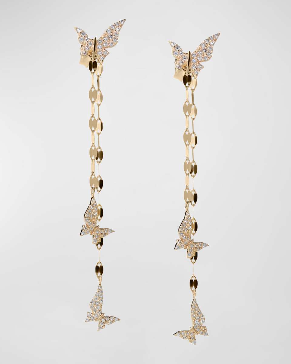 14K Flawless Front to Back Butterfly Earrings