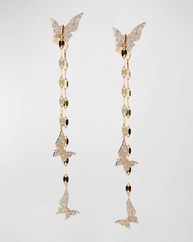 14K Flawless Front to Back Butterfly Earrings