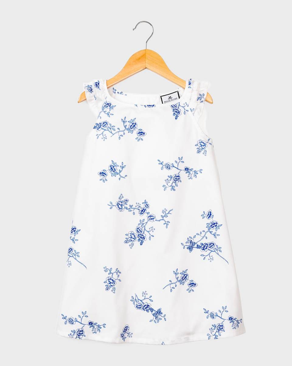 Girl's Amelie Floral-Print Ruffle Nightgown, Size 6M-14