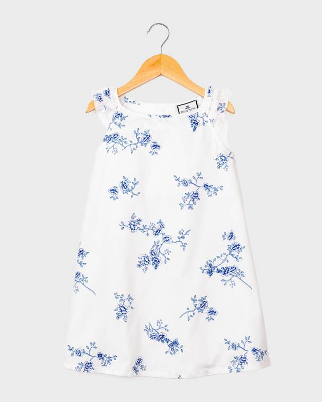 Girl's Amelie Floral-Print Ruffle Nightgown, Size 6M-14