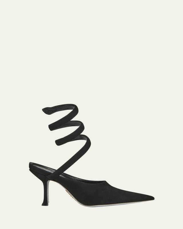 Cleopatra Suede Snake-Wrap Pumps