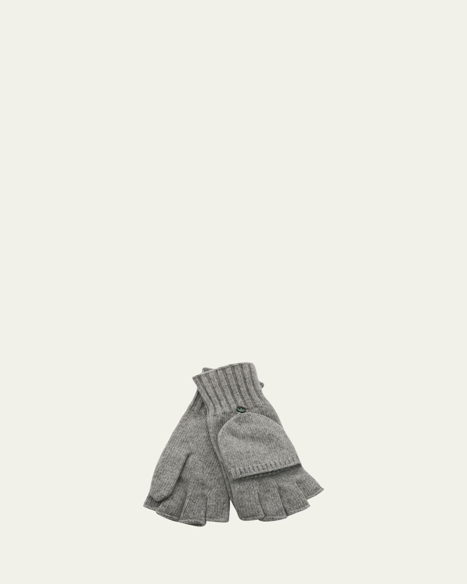 Jersey-Knit Cashmere Flip-Top Gloves