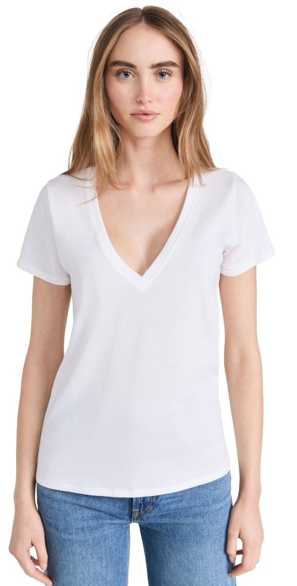Nation LTD Blair Slim V-Neck White