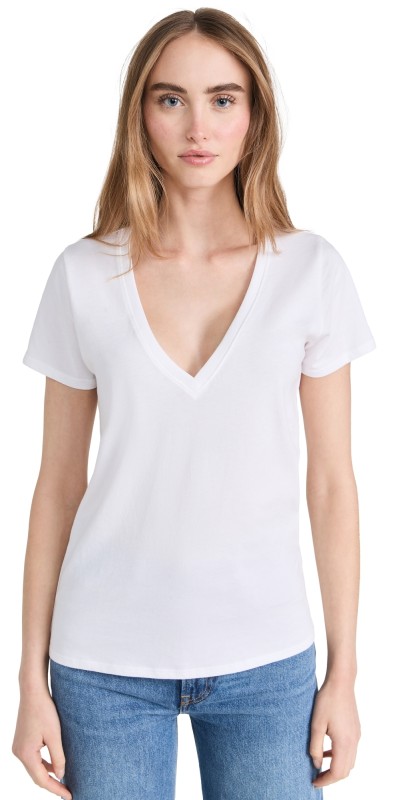 Nation LTD Blair Slim V-Neck White