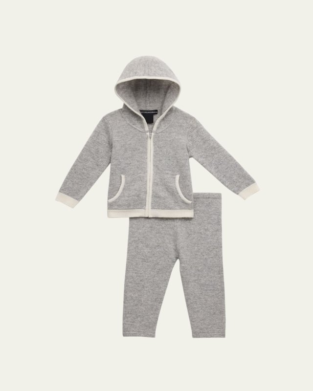 Kid's Cashmere Hoodie and Legging Set, Size 3M-24