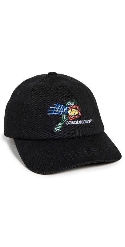 Casablanca Croquis De Tennis Embroidered Cap Black