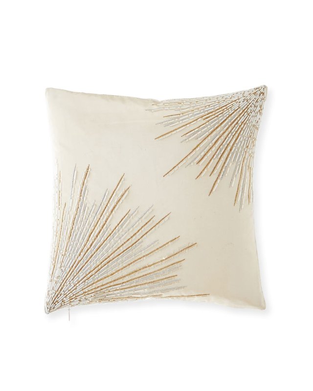 12" Seduction Embroidered And Beaded Decorative Pillow