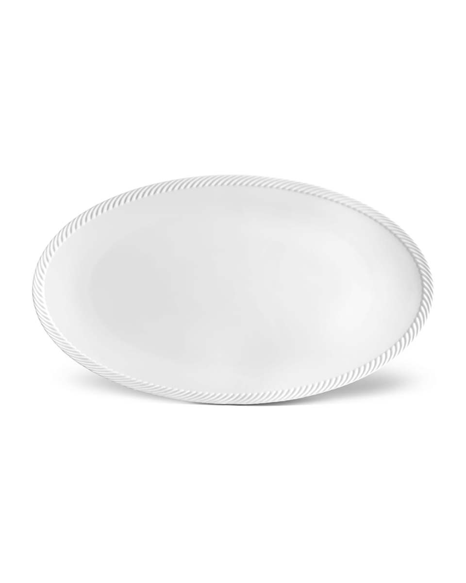Corde Large Oval Platter, White