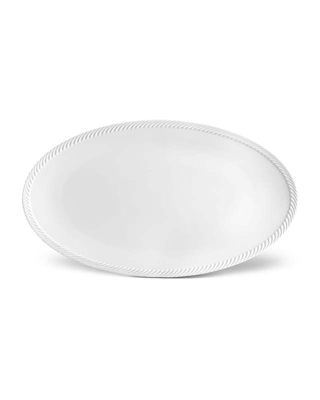 Corde Large Oval Platter, White