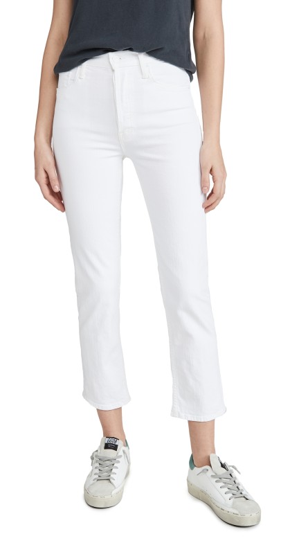 MOTHER The Tomcat High Waist Cropped Straight Jeans Totally Innocent