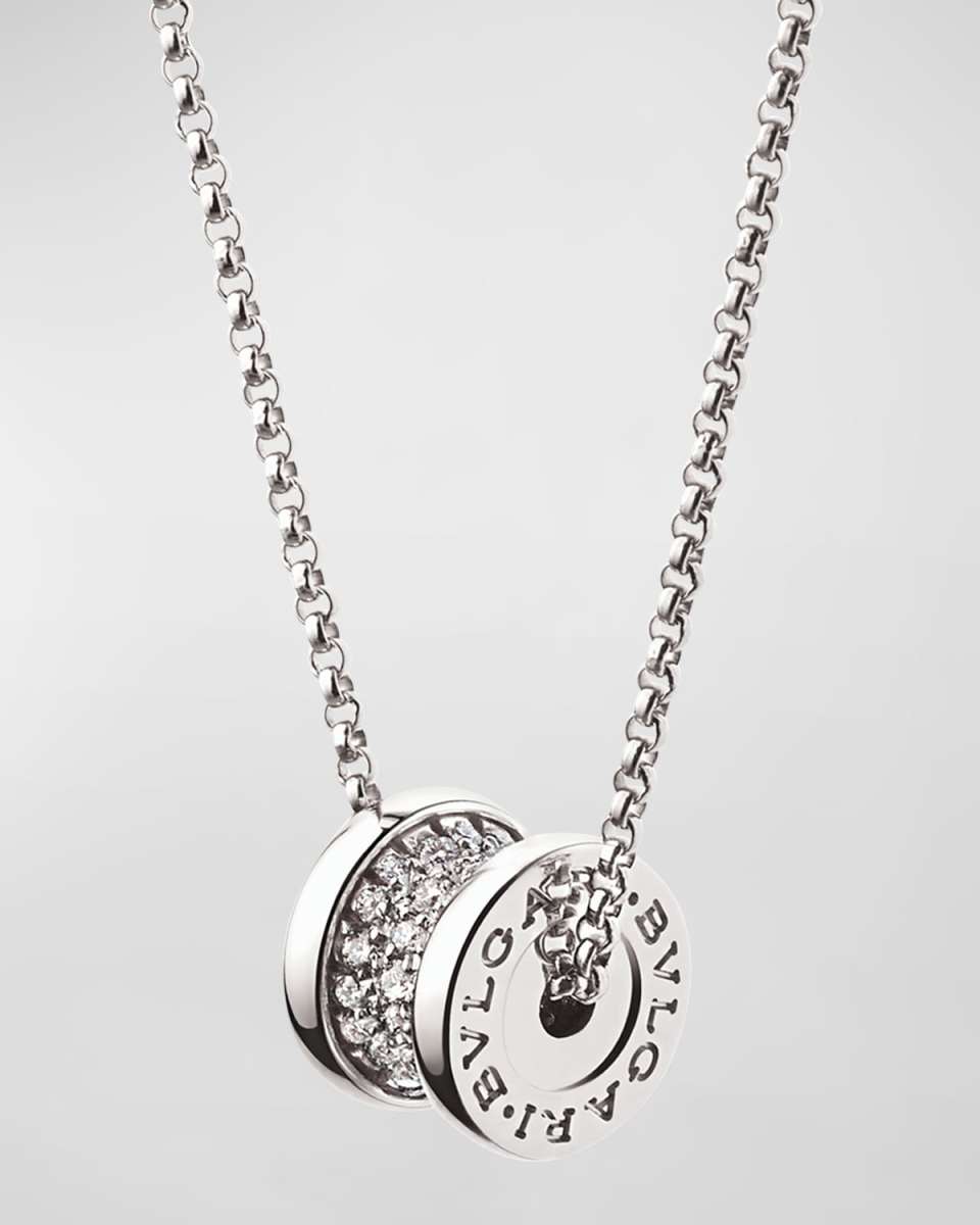 B. Zero1 18k White Gold Diamond Charm Necklace