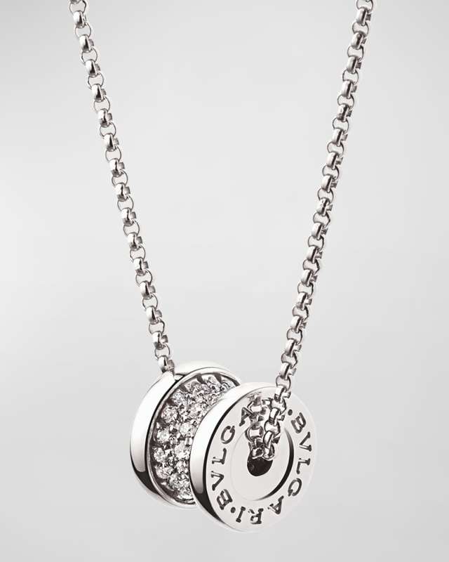 B. Zero1 18k White Gold Diamond Charm Necklace
