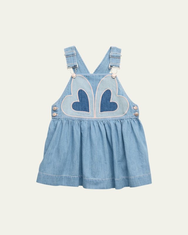 Girl's Waverly Denim Heart Dress, Size 1-12