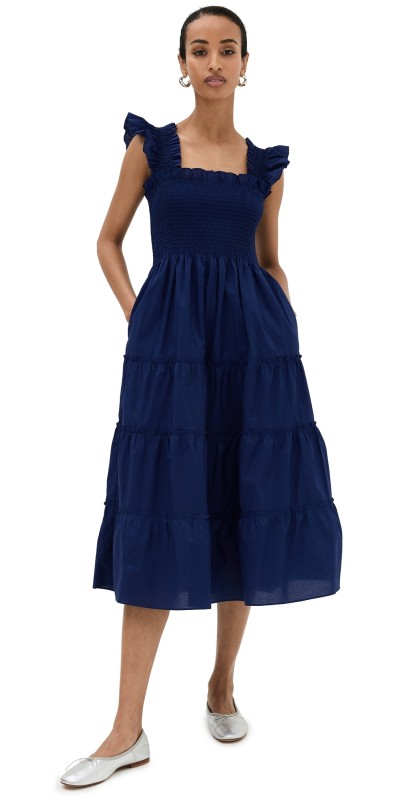 Hill House Home The Ellie Cotton Nap Dress Navy