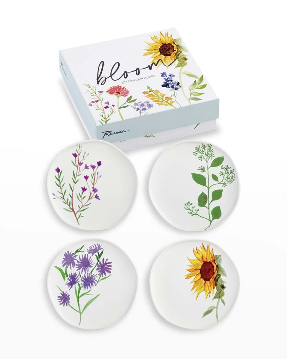 Bloom Simple Large Florals Plates, Set of 4