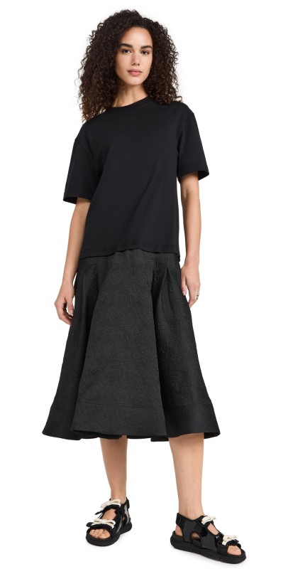 Sea Elegi Solid T-Shirt Dress Black