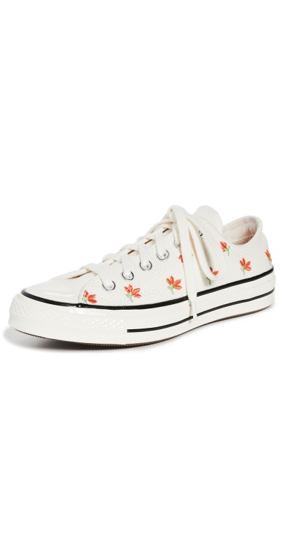 Converse Chuck 70 Embroidered Garden Party Sneakers Egret/Bright/Poppy/Black