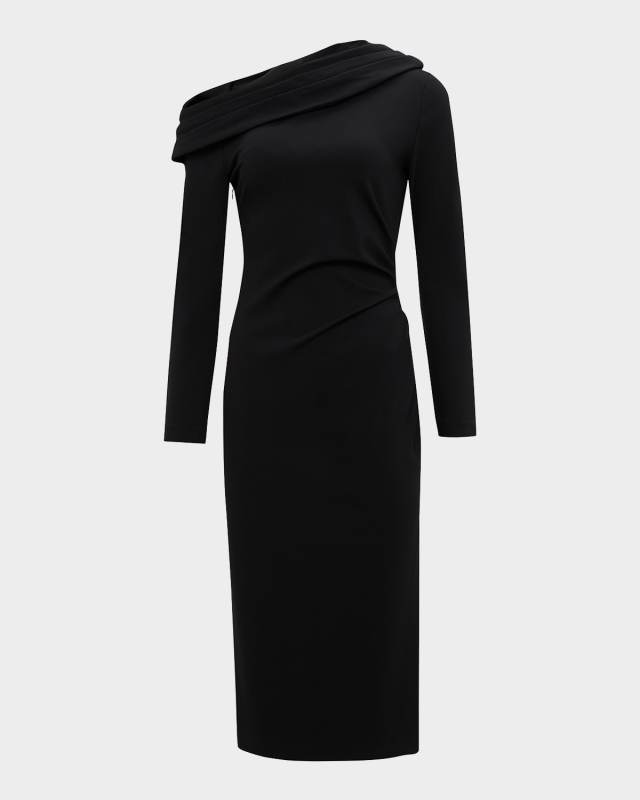 Buffy Pleated One-Shoulder Dress