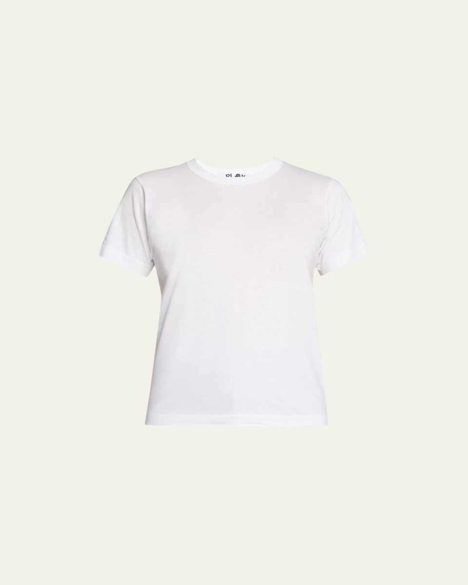 Embroidered Heart and Invader Patch Cotton T-Shirt