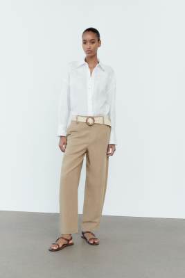 ZARA EMBROIDERED LINEN SHIRT