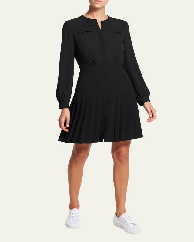 Classic Georgette Pleated Dress
