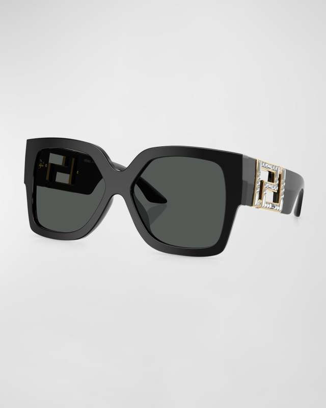Embellished Acetate Rectangle Sunglasses