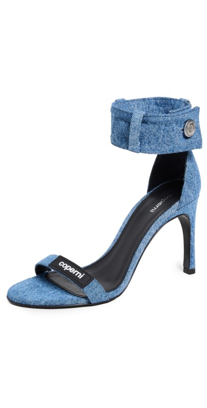 Coperni Denim Waistband Strap Logo Sandals Washed Blue