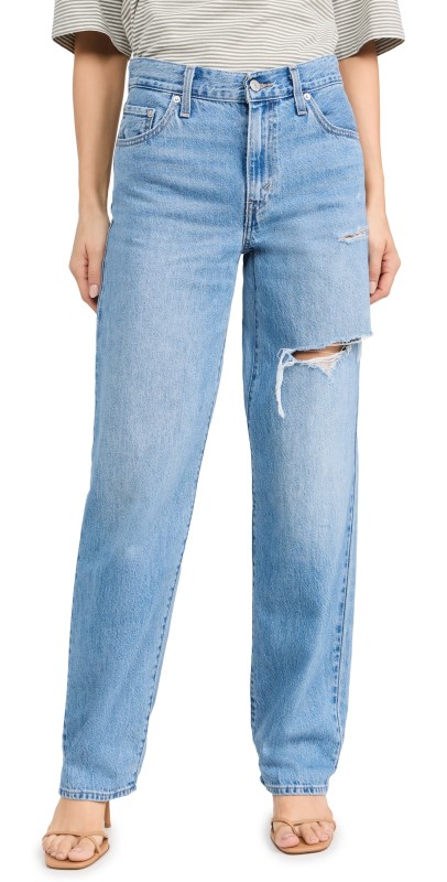 Levi's Baggy Dad Jeans In The Middle With Damage