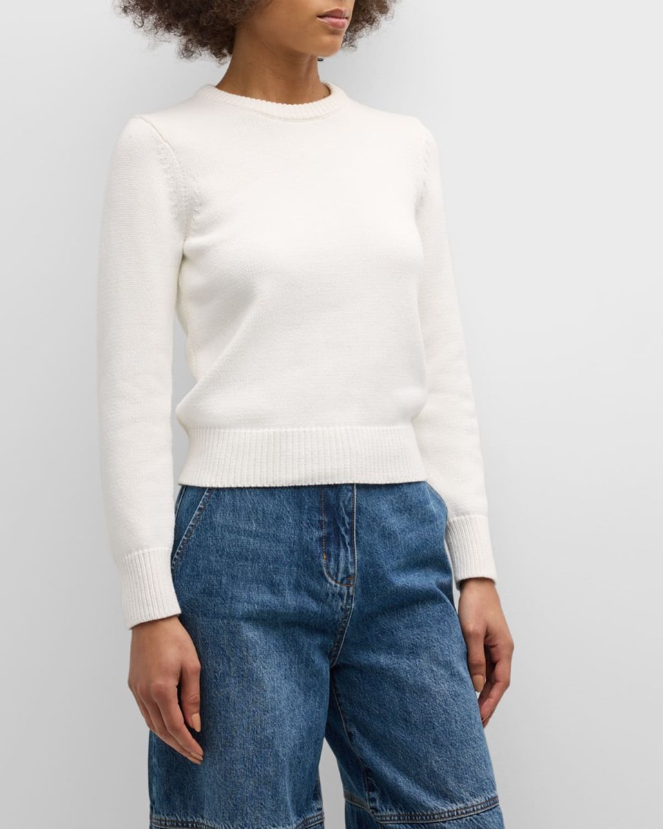 Crewneck Cotton-Blend Sweater