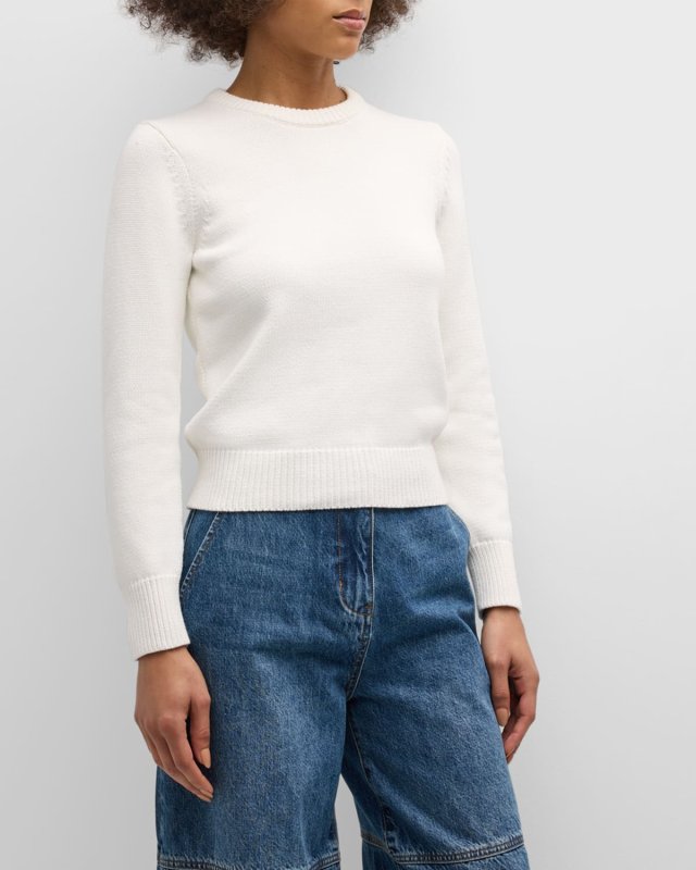 Crewneck Cotton-Blend Sweater