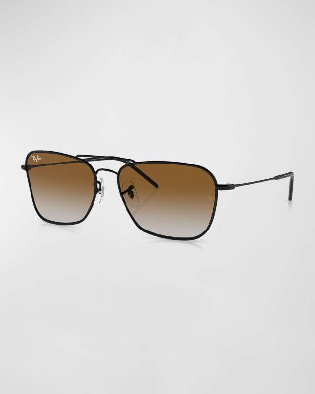 Reverse Gradient Metal Aviator Sunglasses